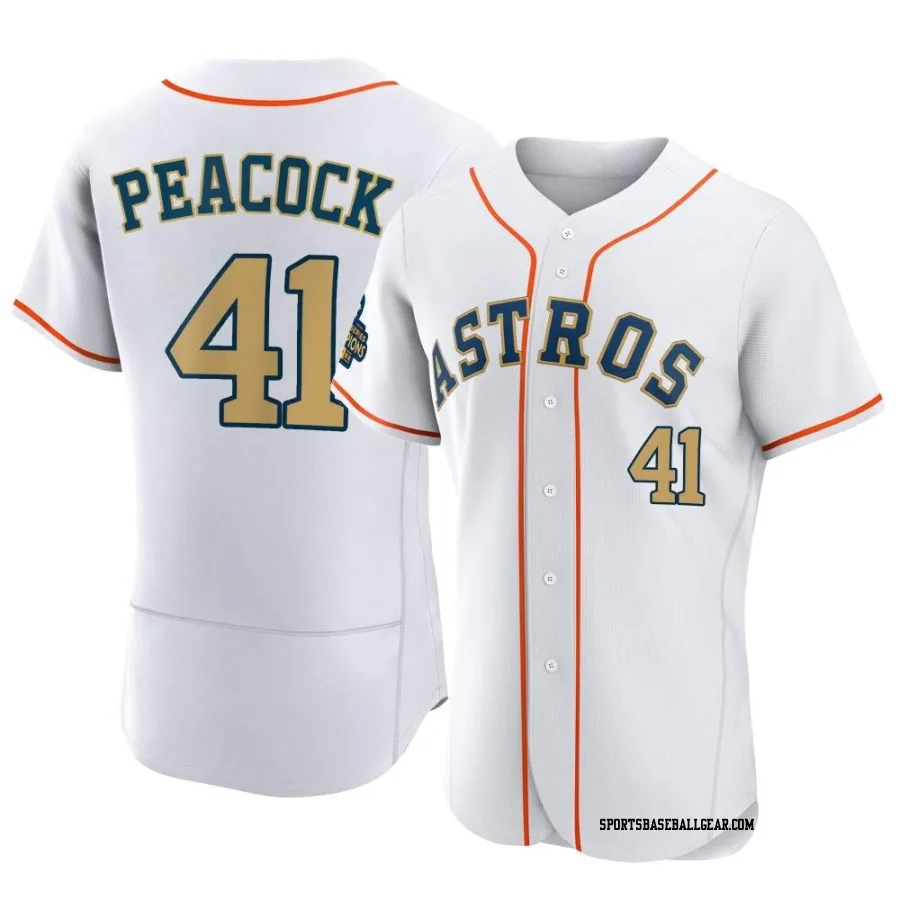 Brad Peacock Men's Houston Astros Gold Authentic White 2023 Collection Jersey