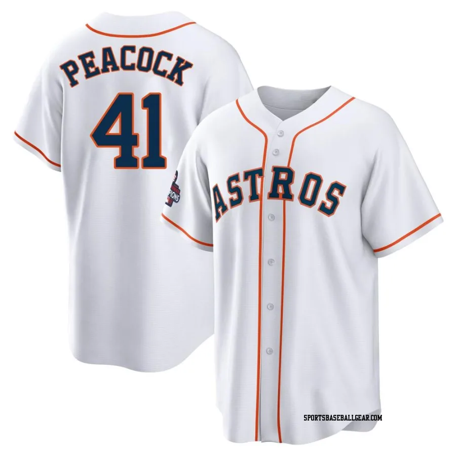 Brad Peacock Men's Houston Astros White Replica 2022 World Series Champions Home Jersey