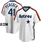 Brad Peacock Men's Houston Astros White Replica Home Cooperstown Collection Team Jersey