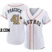 Brad Peacock Women's Houston Astros Gold Replica White 2023 Collection Jersey