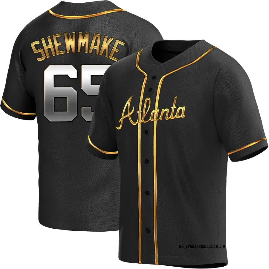 Braden Shewmake Men's Atlanta Braves Black Golden Replica Alternate Jersey