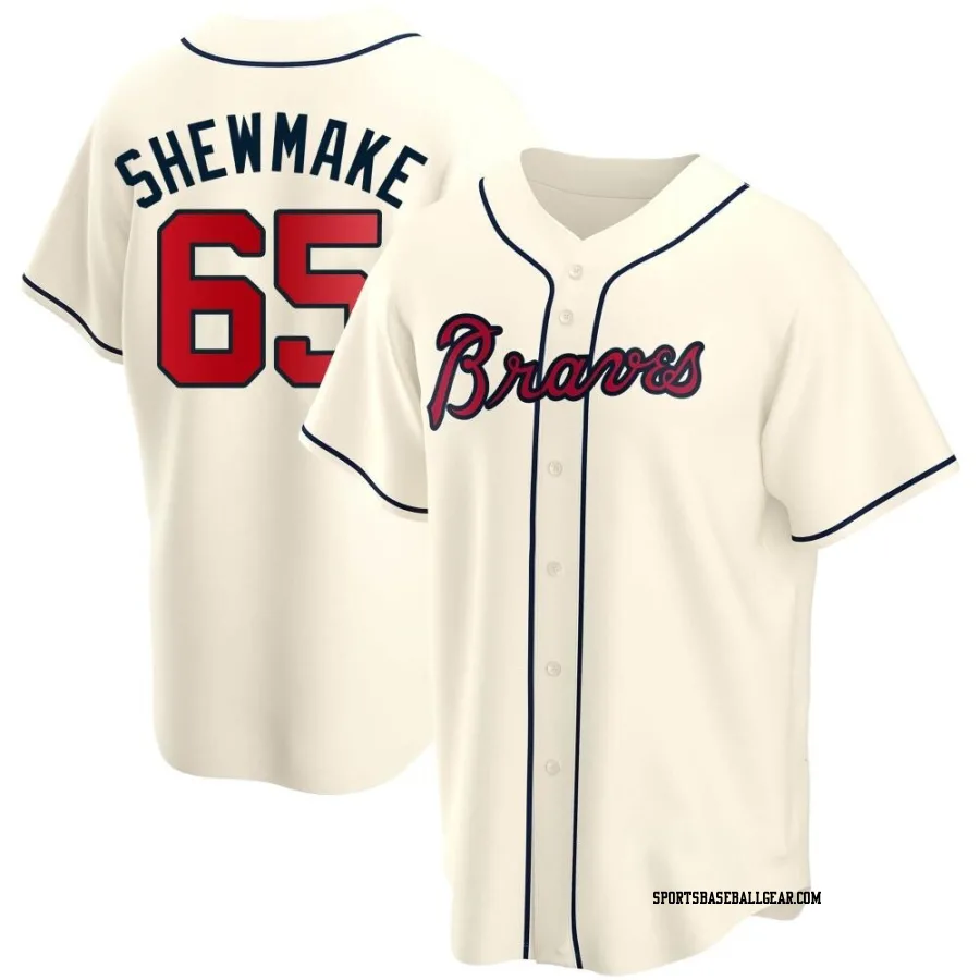 Braden Shewmake Men's Atlanta Braves Cream Replica Alternate Jersey