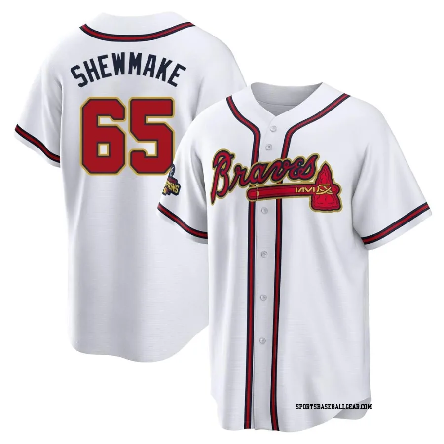 Braden Shewmake Men's Atlanta Braves Gold Replica White 2022 Program Jersey