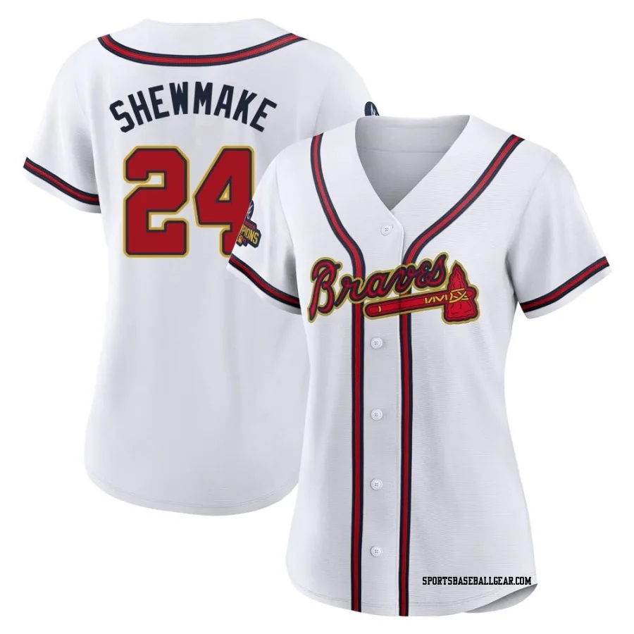 Braden Shewmake Women's Atlanta Braves Gold Authentic White 2022 Program Jersey