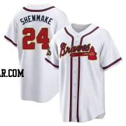 Braden Shewmake Youth Atlanta Braves Gold Replica White 2022 Program Jersey