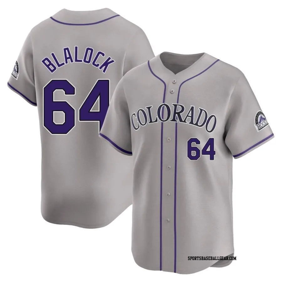 Bradley Blalock Men's Colorado Rockies Gray Limited Road Jersey