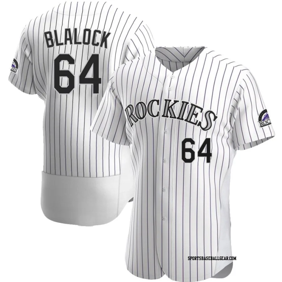 Bradley Blalock Men's Colorado Rockies White Authentic Home Jersey