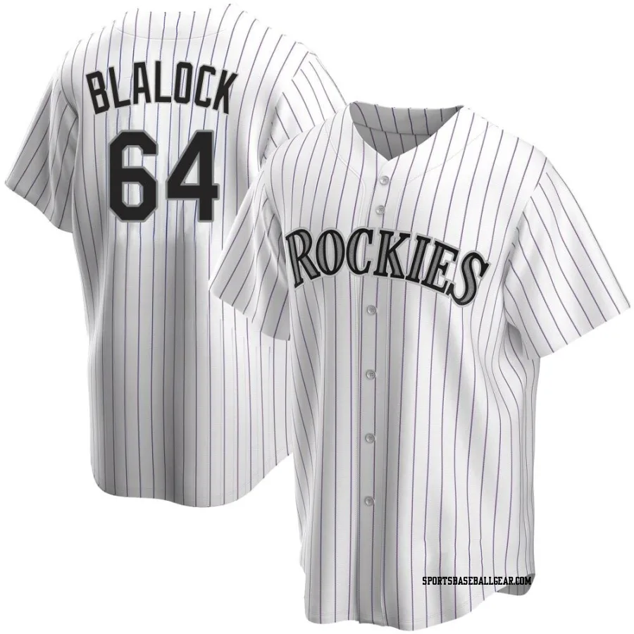 Bradley Blalock Men's Colorado Rockies White Replica Home Jersey