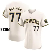 Bradley Blalock Men's Milwaukee Brewers Cream Elite Home Jersey