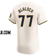 Bradley Blalock Men's Milwaukee Brewers Cream Elite Home Jersey