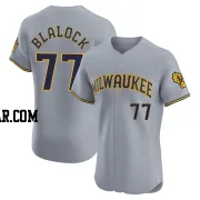 Bradley Blalock Men's Milwaukee Brewers Gray Elite Road Jersey