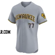 Bradley Blalock Men's Milwaukee Brewers Gray Elite Road Jersey