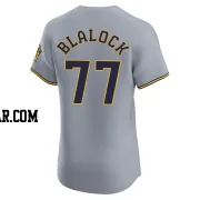 Bradley Blalock Men's Milwaukee Brewers Gray Elite Road Jersey