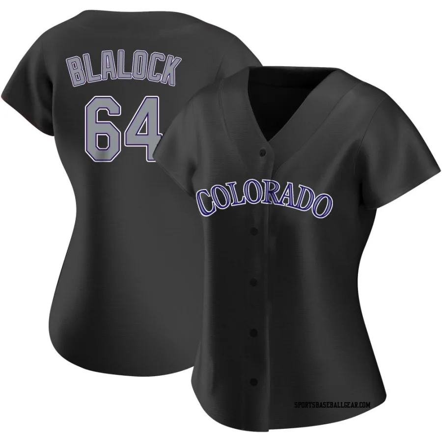 Bradley Blalock Women's Colorado Rockies Black Authentic Alternate Jersey