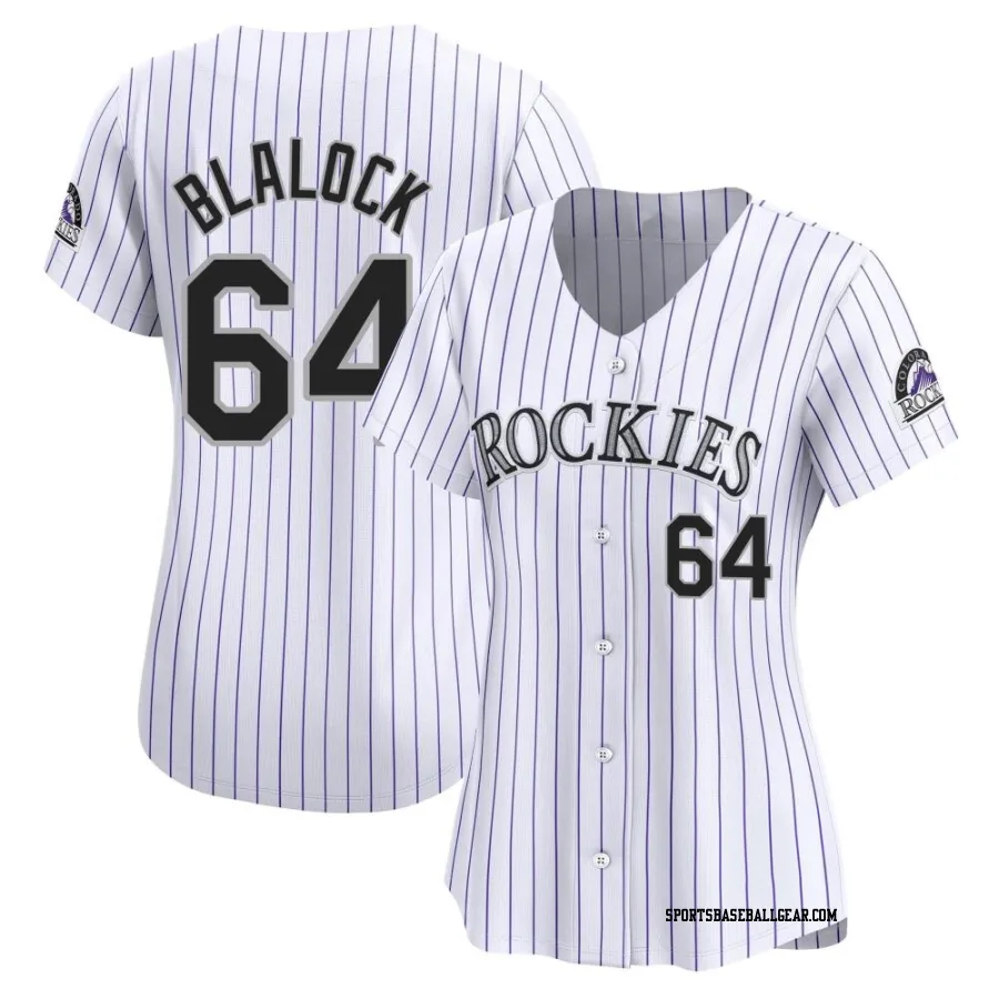 Bradley Blalock Women's Colorado Rockies White Limited Home Jersey