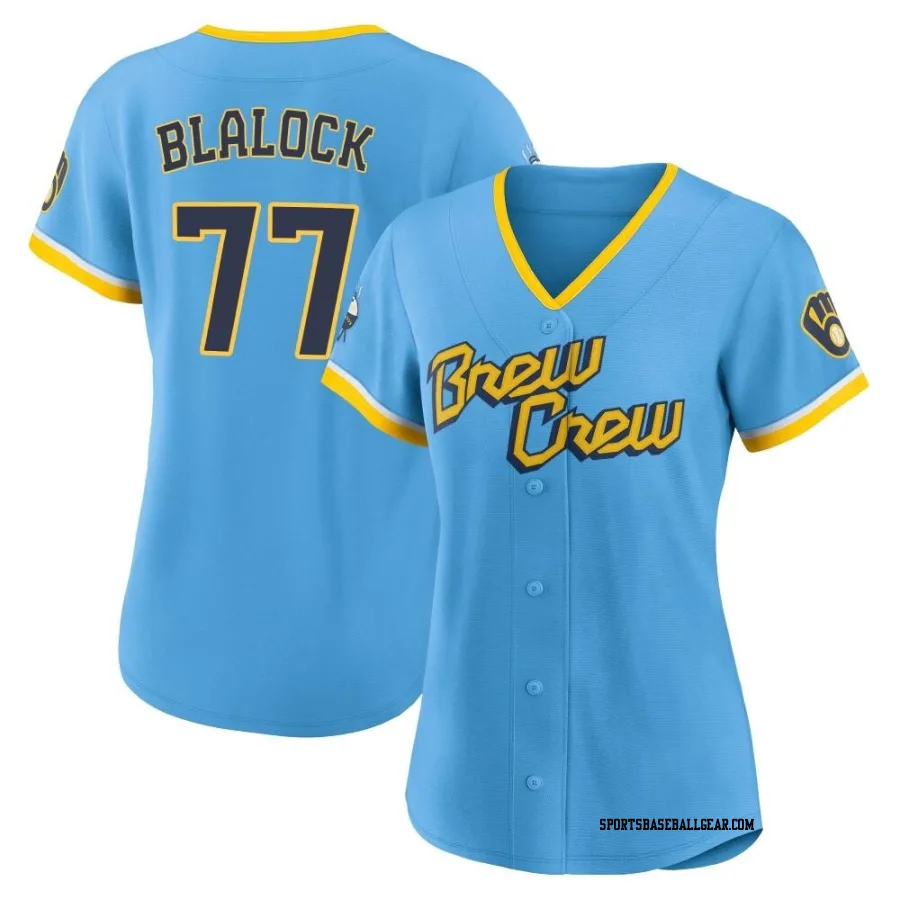 Bradley Blalock Women's Milwaukee Brewers Blue Replica Powder 2022 City Connect Jersey