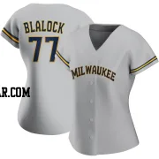 Bradley Blalock Women's Milwaukee Brewers Gray Replica Road Jersey