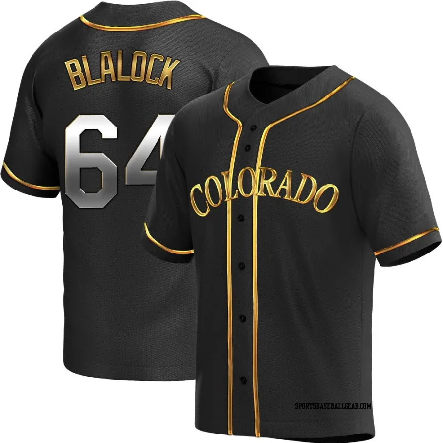 Bradley Blalock Youth Colorado Rockies Black Golden Replica Alternate Jersey