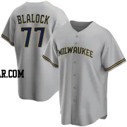 Bradley Blalock Youth Milwaukee Brewers Gray Replica Road Jersey