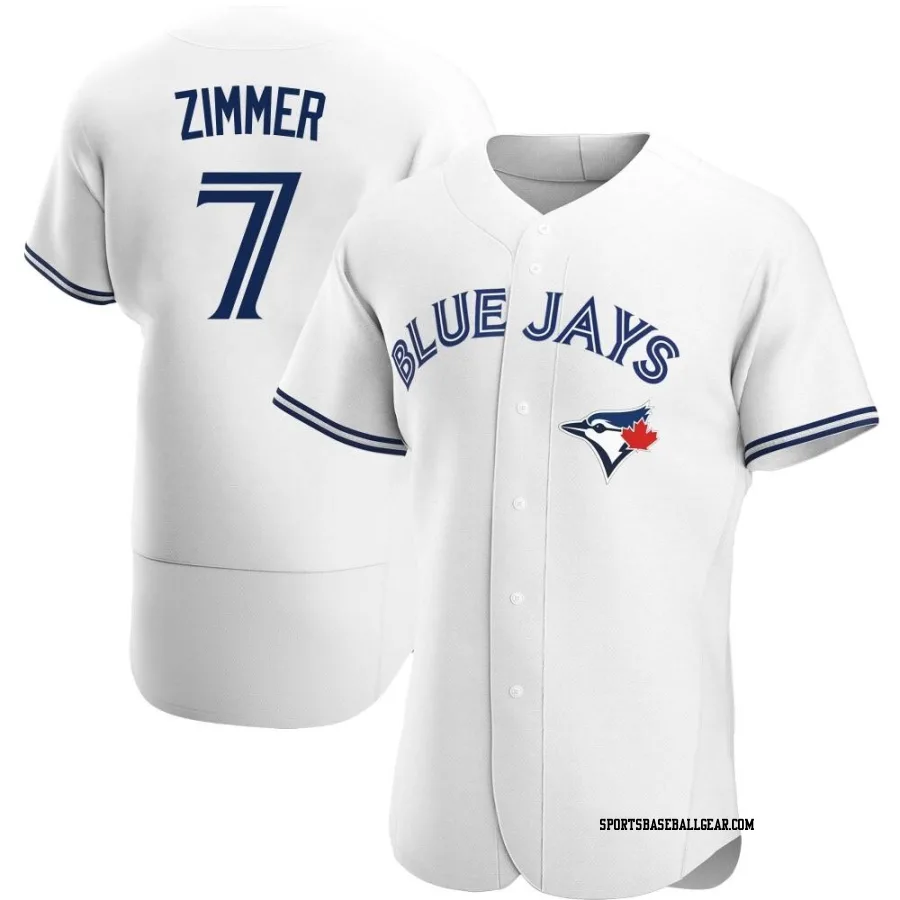 Bradley Zimmer Men's Toronto Blue Jays White Authentic Home Jersey