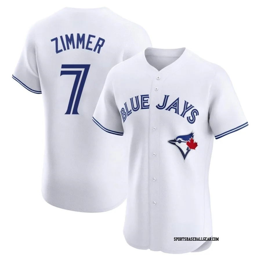 Bradley Zimmer Men's Toronto Blue Jays White Elite Home Jersey