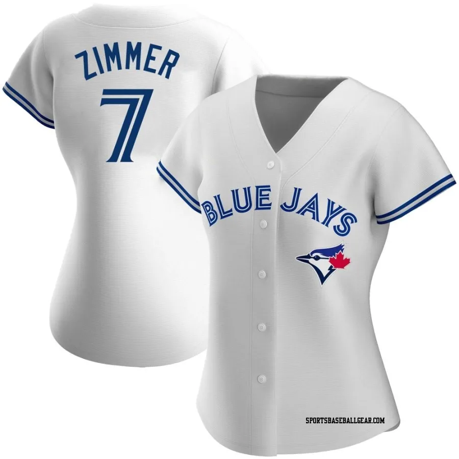 Bradley Zimmer Women's Toronto Blue Jays White Authentic Home Jersey