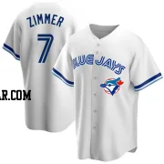 Bradley Zimmer Youth Toronto Blue Jays White Replica Home Cooperstown Collection Jersey