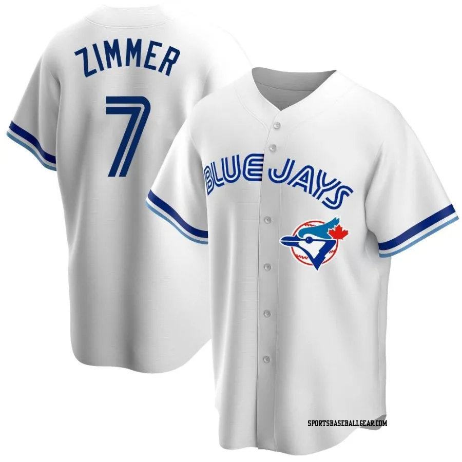 Bradley Zimmer Youth Toronto Blue Jays White Replica Home Cooperstown Collection Jersey