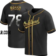 Brady Basso Men's Oakland Athletics Black Golden Replica Alternate Jersey