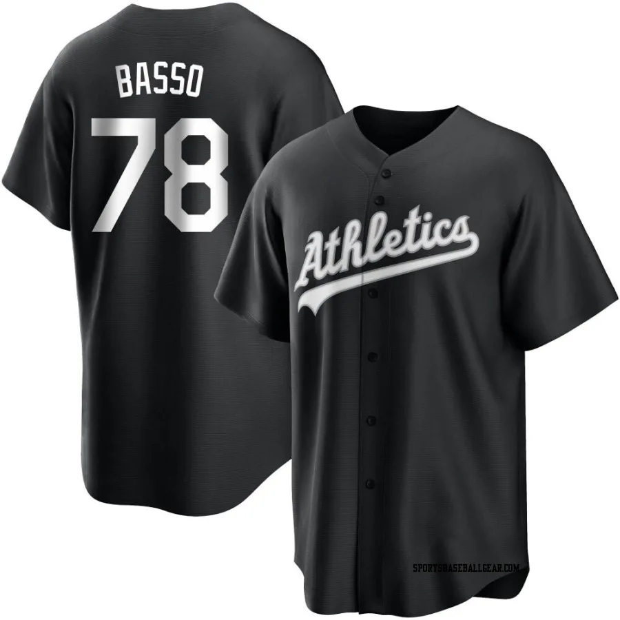 Brady Basso Men's Oakland Athletics Black/White Replica Jersey