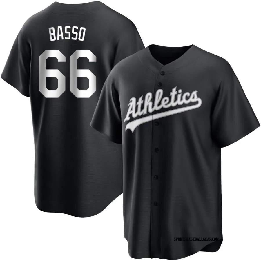 Brady Basso Men's Oakland Athletics Black/White Replica Jersey