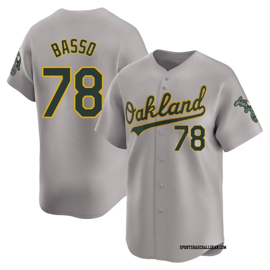 Brady Basso Men's Oakland Athletics Gray Limited Away Jersey