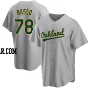 Brady Basso Men's Oakland Athletics Gray Replica Road Jersey