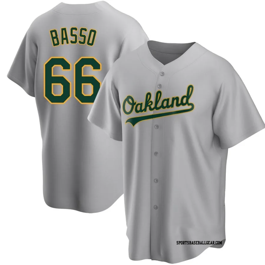 Brady Basso Men's Oakland Athletics Gray Replica Road Jersey