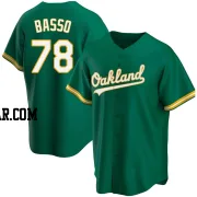 Brady Basso Men's Oakland Athletics Green Replica Kelly Alternate Jersey