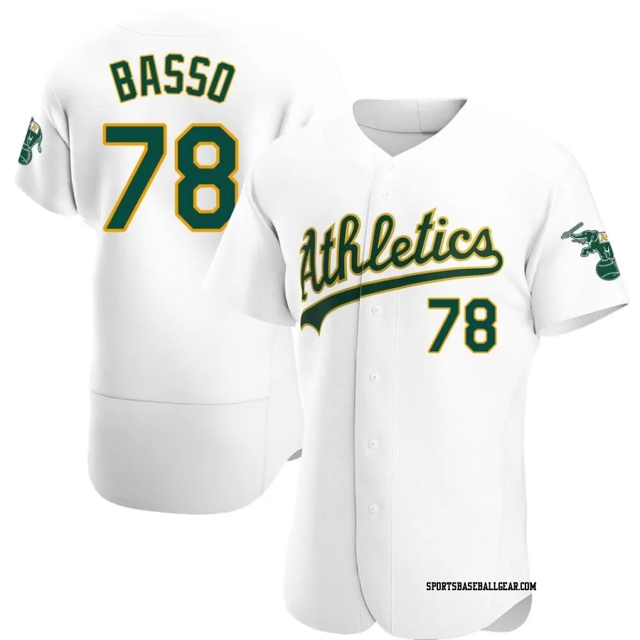 Brady Basso Men's Oakland Athletics White Authentic Home Jersey