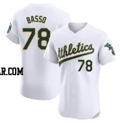 Brady Basso Men's Oakland Athletics White Elite Home Jersey