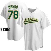 Brady Basso Men's Oakland Athletics White Replica Home Jersey