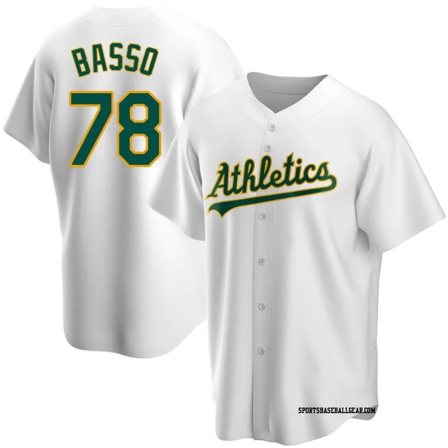 Brady Basso Men's Oakland Athletics White Replica Home Jersey