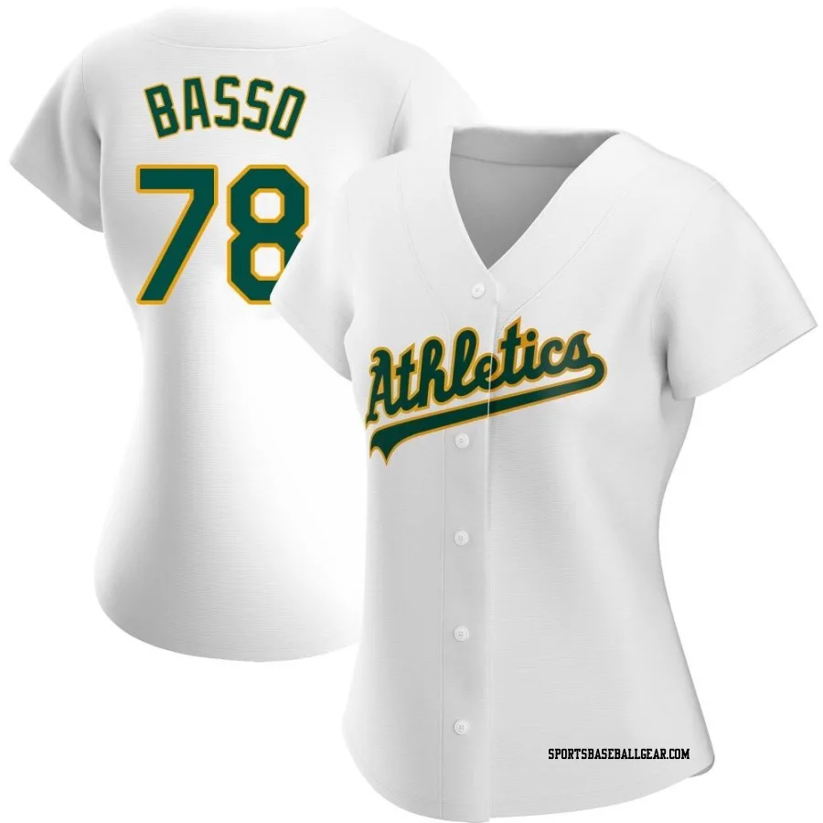 Brady Basso Women's Oakland Athletics White Authentic Home Jersey