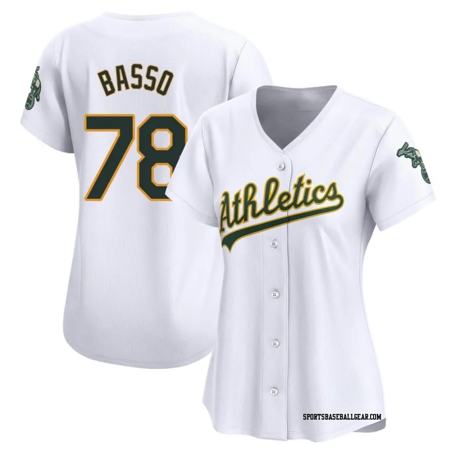 Brady Basso Women's Oakland Athletics White Limited Home Jersey