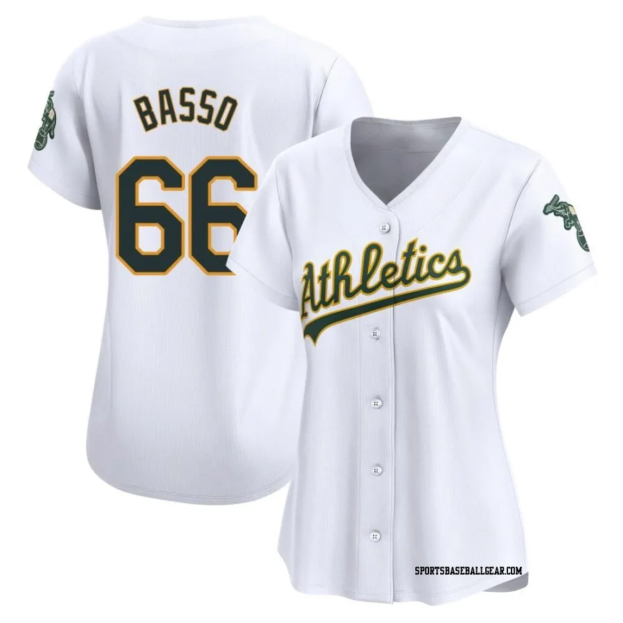 Brady Basso Women's Oakland Athletics White Limited Home Jersey