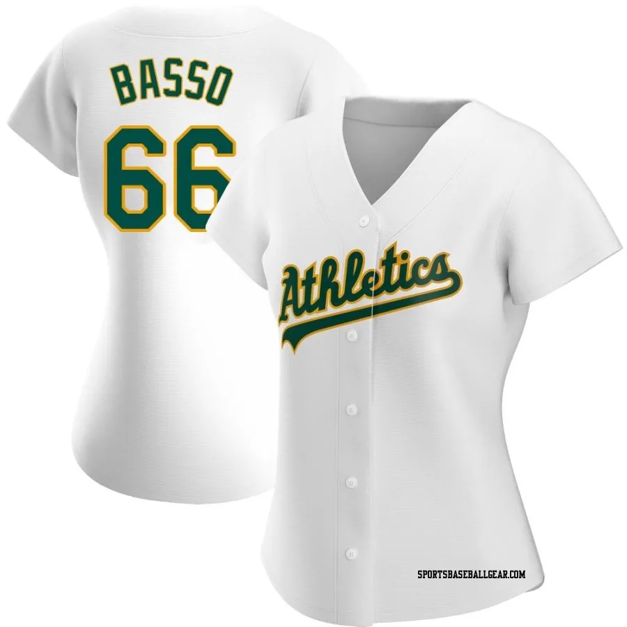 Brady Basso Women's Oakland Athletics White Replica Home Jersey