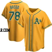 Brady Basso Youth Oakland Athletics Gold Replica Alternate Jersey