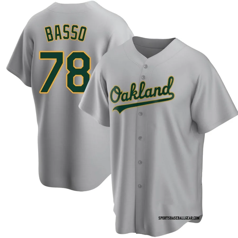 Brady Basso Youth Oakland Athletics Gray Replica Road Jersey