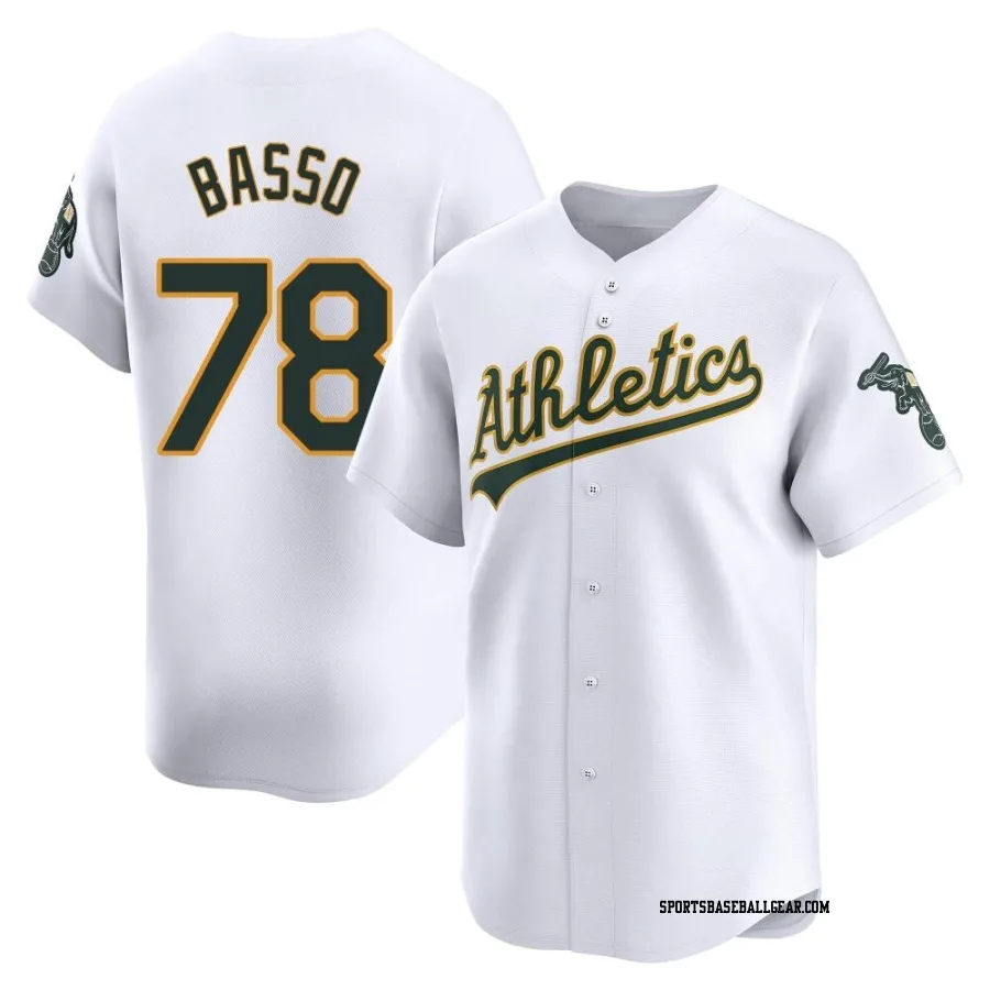 Brady Basso Youth Oakland Athletics White Limited Home Jersey