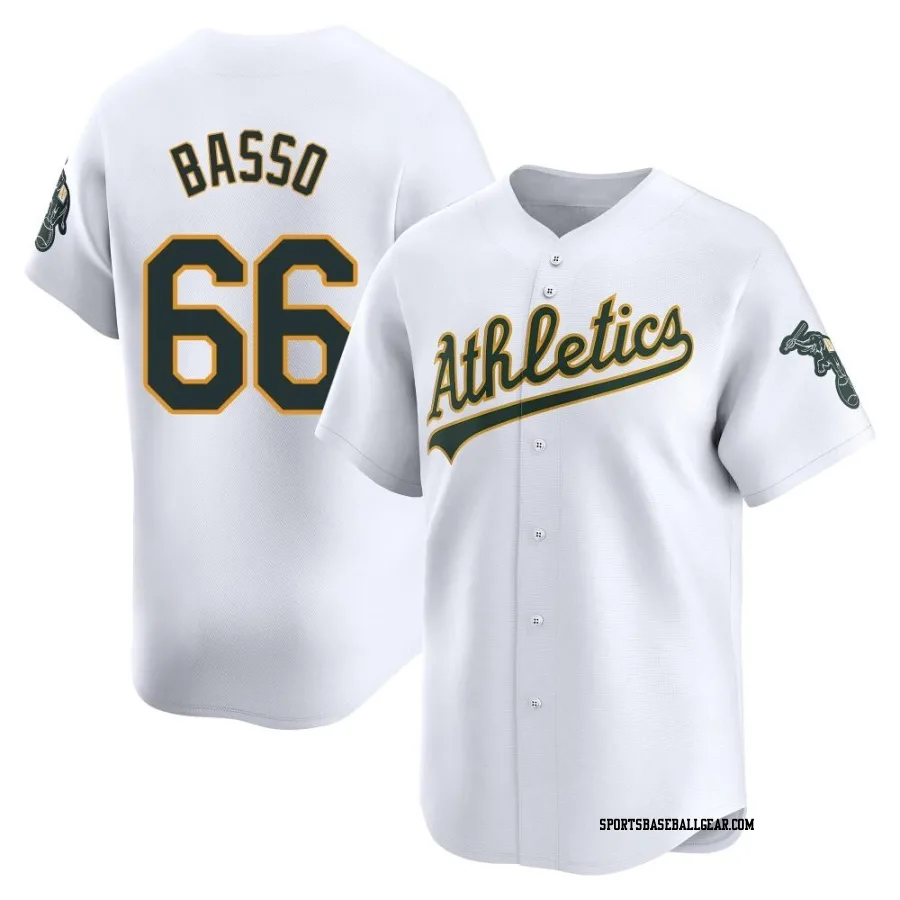 Brady Basso Youth Oakland Athletics White Limited Home Jersey