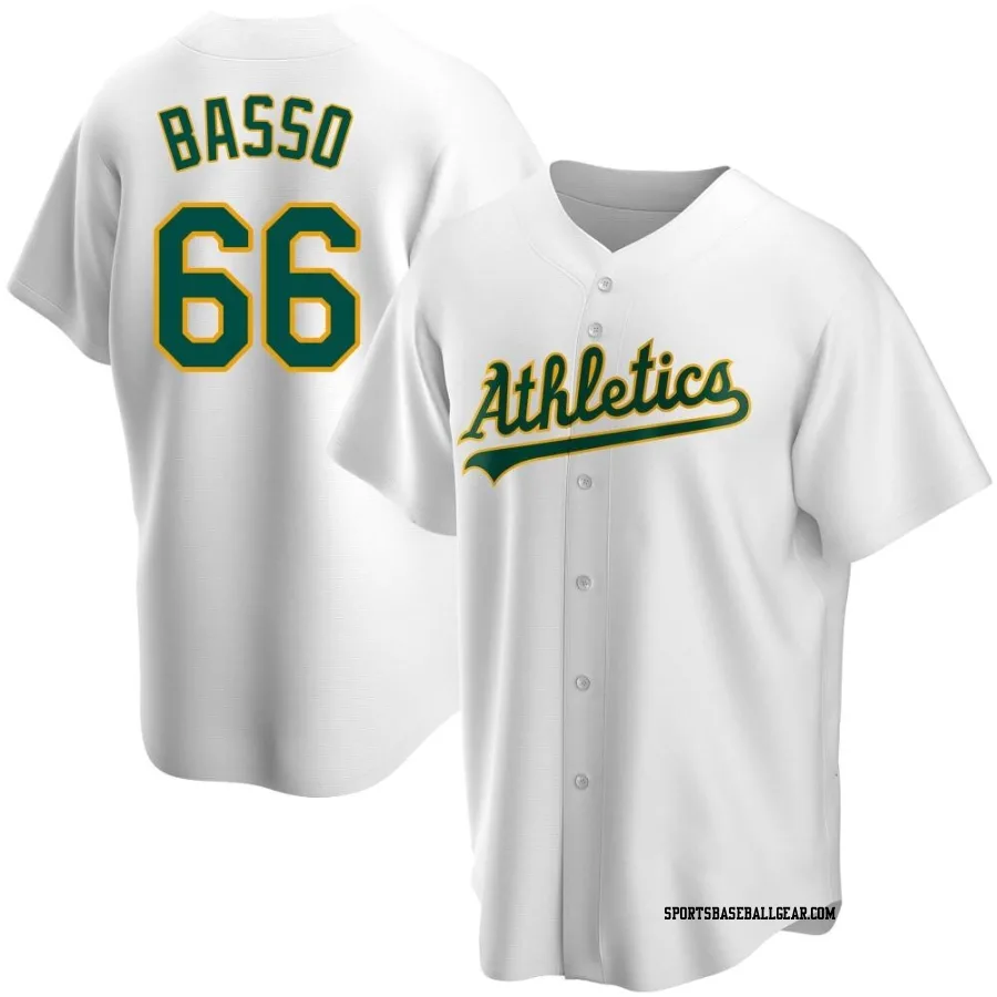 Brady Basso Youth Oakland Athletics White Replica Home Jersey