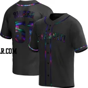 Brady Singer Men's Cincinnati Reds Black Holographic Replica Alternate Jersey