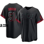 Brady Singer Men's Cincinnati Reds Black Replica 2023 City Connect Jersey